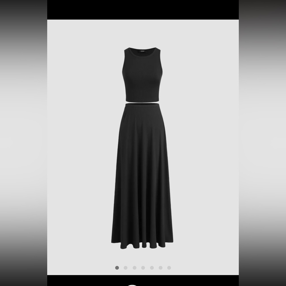 NWT Cider round neckline crop top and maxi skirt set (size small)